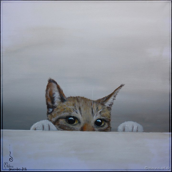 26 Katze am Tisch Acryl auf Leinwand;
50 x 50 cm;
verschenkt